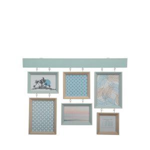 Lula 6 Opening Wall Hanging Frame Oak/Blue